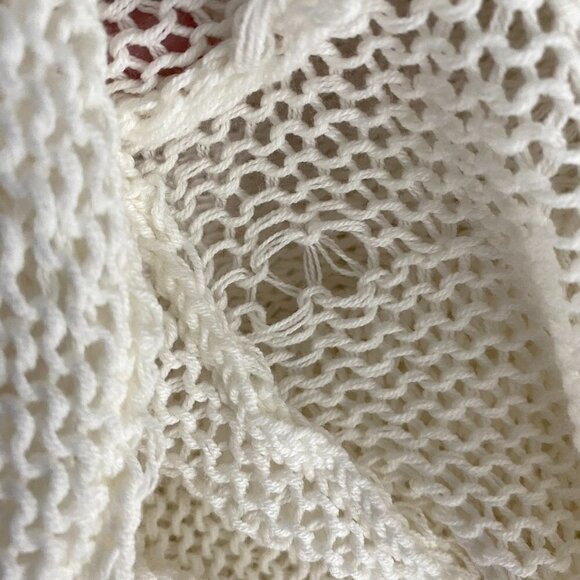 Wooden Ships Open Front Wrap Cardigan Sweater S/M White Open Knit NWT CJ-1423 - Picture 6 of 11